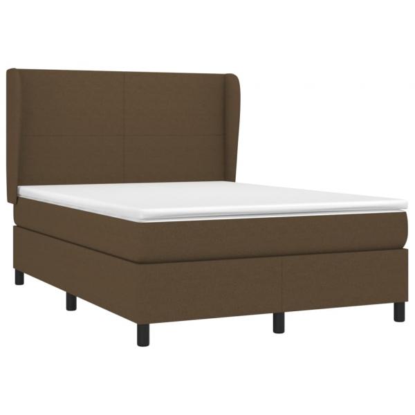 ARDEBO.de - Boxspringbett mit Matratze Dunkelbraun 140x200 cm Stoff