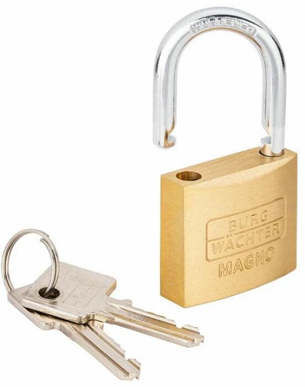 ARDEBO.de Burg Wächter 400 E 40 Zylinder-Vorhängeschloss Magno, Messing (06160)