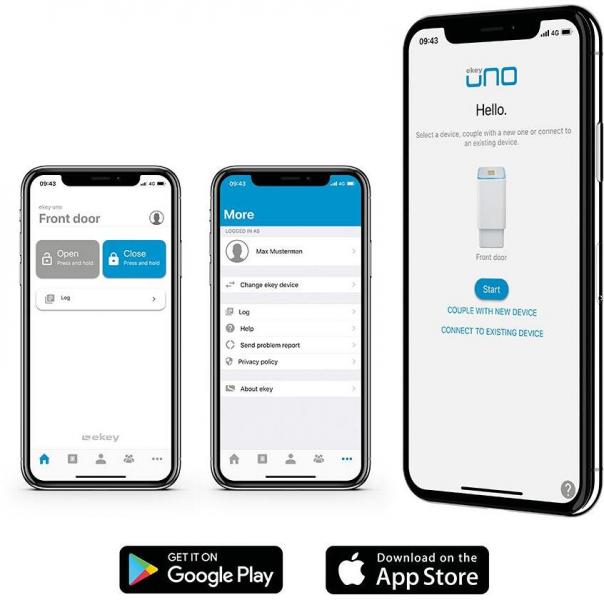 eKey uno Set Fingerprint mit Akku und Funk in schwarz inkl. Nuki Smart Lock Pro (4.Gen) in schwarz (200328)
