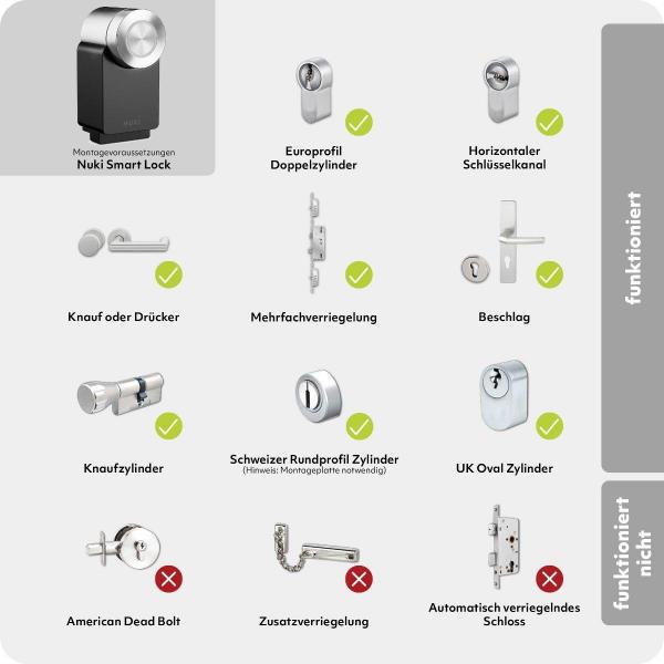 eKey uno Set Fingerprint mit Akku und Funk in schwarz inkl. Nuki Smart Lock Pro (4.Gen) in schwarz (200328)