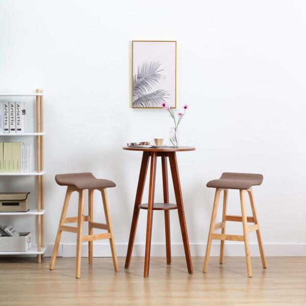 ARDEBO.de - Barhocker 2 Stk. Taupe Stoff