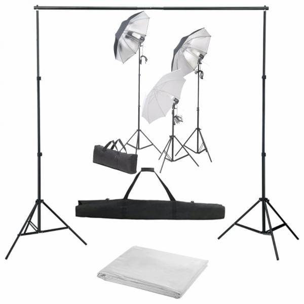 ARDEBO.de - Fotostudio-Set mit Lampen und Hintergrundsystem