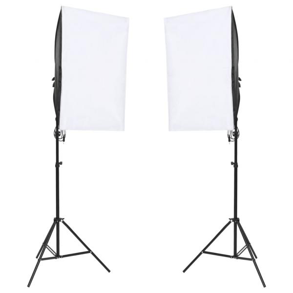 Fotostudio-Set mit Leuchten, Hintergrund und Reflektor
