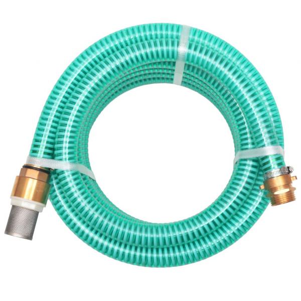 ARDEBO.de - Saugschlauch mit Messing-Anschlüssen 15 m 25 mm Grün