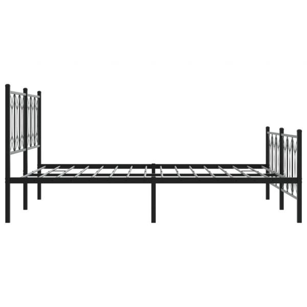 Bettgestell mit Kopf- und Fußteil Metall Schwarz 160x200 cm