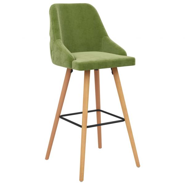 Barhocker 2 Stk. Hellgrün Samt 