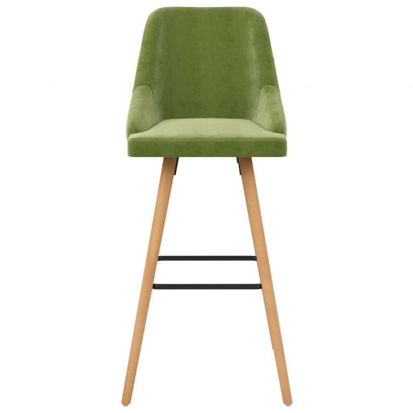 Barhocker 2 Stk. Hellgrün Samt 