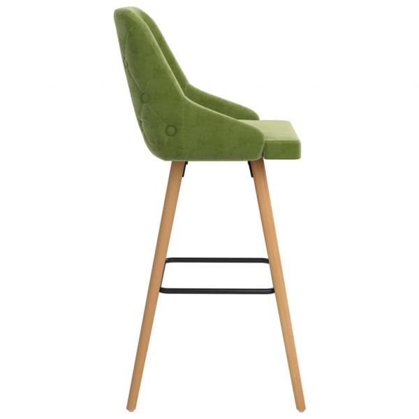 Barhocker 2 Stk. Hellgrün Samt 
