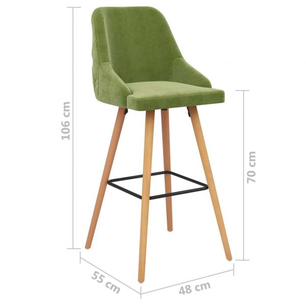 Barhocker 2 Stk. Hellgrün Samt 