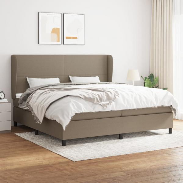 ARDEBO.de - Boxspringbett mit Matratze Taupe 200x200 cm Stoff