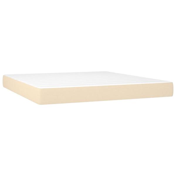 ARDEBO.de - Boxspringbett mit Matratze & LED Creme 160x200 cm Stoff