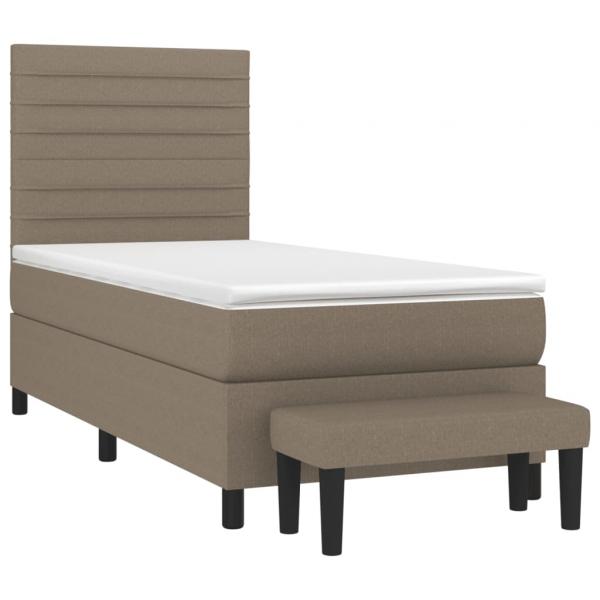 Boxspringbett mit Matratze Taupe 90x190 cm Stoff