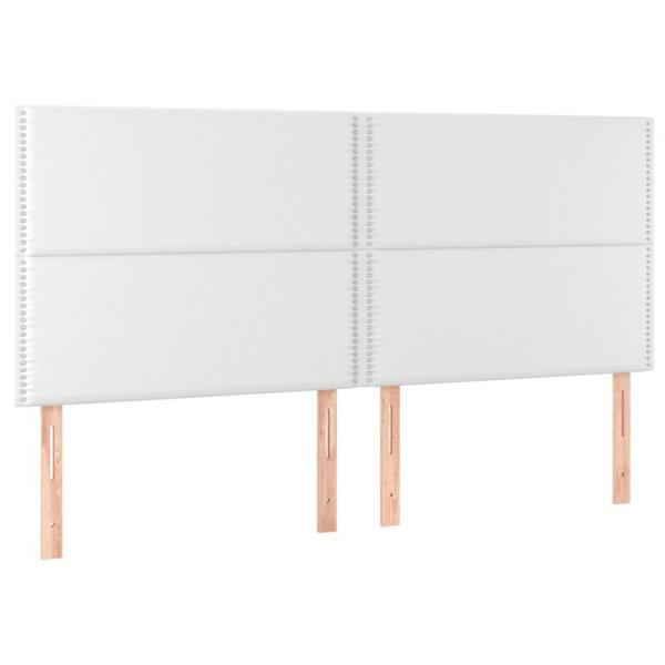 Boxspringbett mit Matratze Weiß 200x200 cm Kunstleder