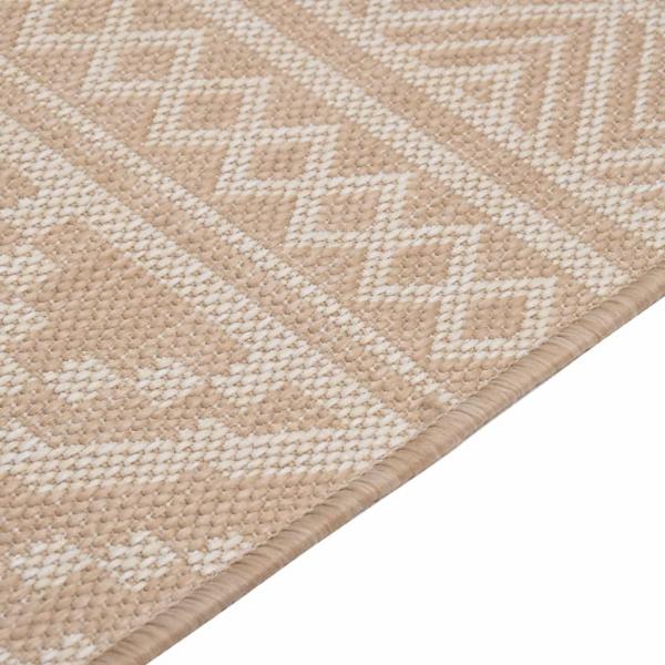 Outdoor-Teppich Flachgewebe 120x170 cm Braun Gestreift