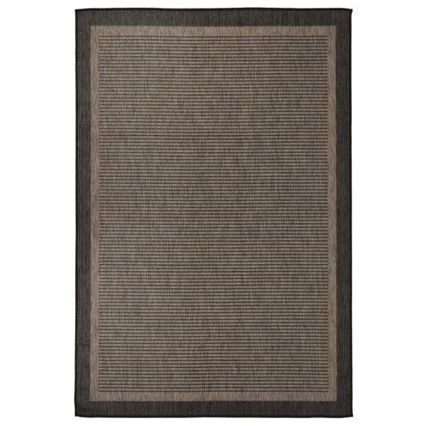ARDEBO.de - Outdoor-Teppich Flachgewebe 160x230 cm Dunkelbraun