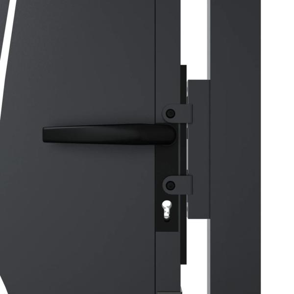 Gartentor Anthrazit 100x75 cm Stahl Gras-Design