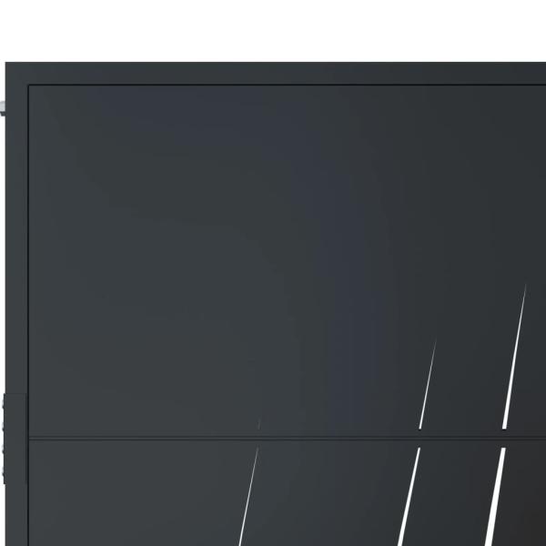 Gartentor Anthrazit 100x75 cm Stahl Gras-Design