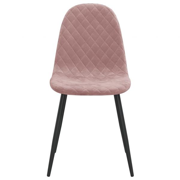 Esszimmerstühle 6 Stk. Rosa Samt