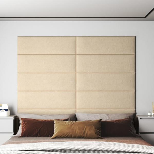 ARDEBO.de - Wandpaneele 12 Stk. Creme 90x30 cm Stoff 3,24 m²