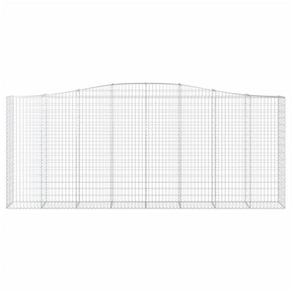 Gabionen mit Hochbogen 9 Stk. 400x50x160/180cm Verzinktes Eisen