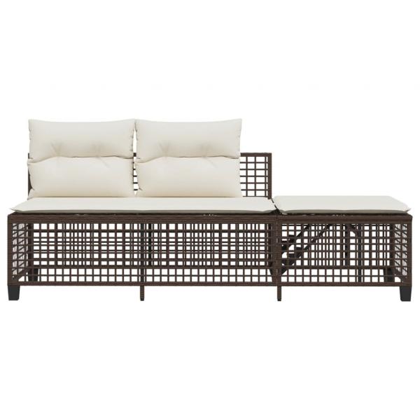 3-tlg. Garten-Ecksofa-Set mit Kissen Braun Poly Rattan