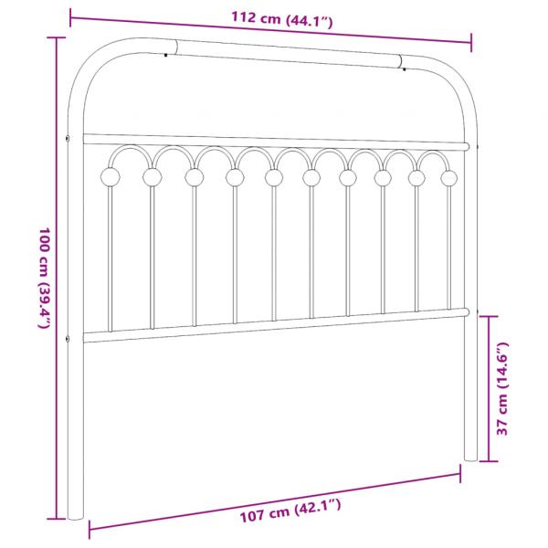 Kopfteil Metall Schwarz 107 cm