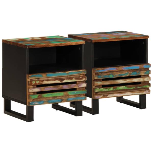 ARDEBO.de - Nachttische 2 Stk. 40x34x46 cm Altholz Massiv