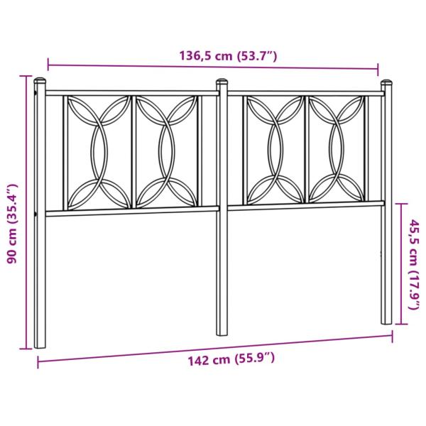 Kopfteil Metall Schwarz 135 cm