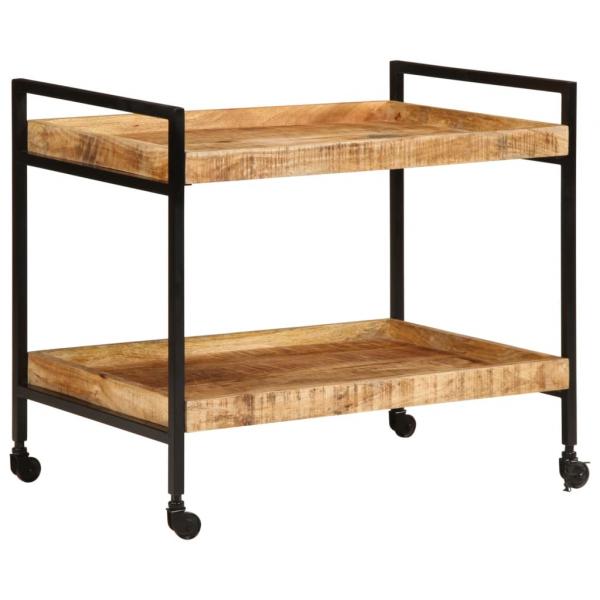ARDEBO.de - Küchenwagen 80x55x70 cm Raues Massivholz Mango