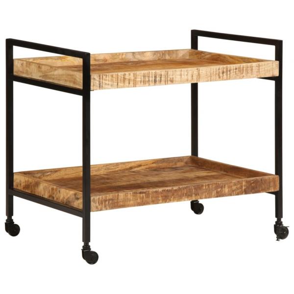 Küchenwagen 80x55x70 cm Raues Massivholz Mango