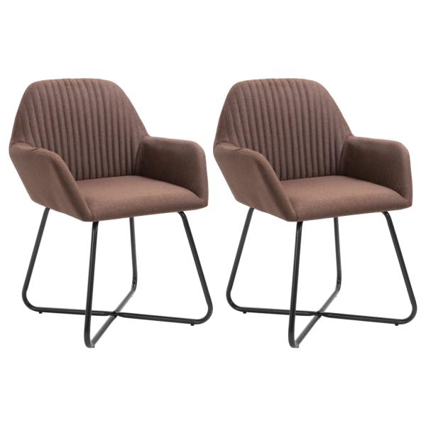 ARDEBO.de - Esszimmerstühle 2 Stk. Braun Stoff