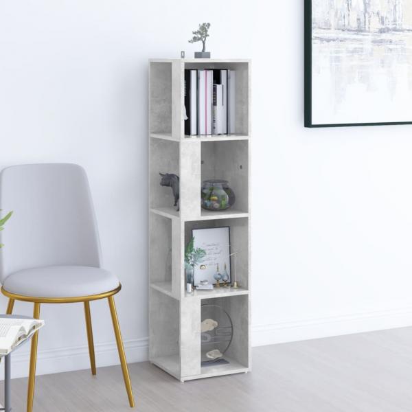 ARDEBO.de - Eckregal Betongrau 33x33x132 cm Holzwerkstoff