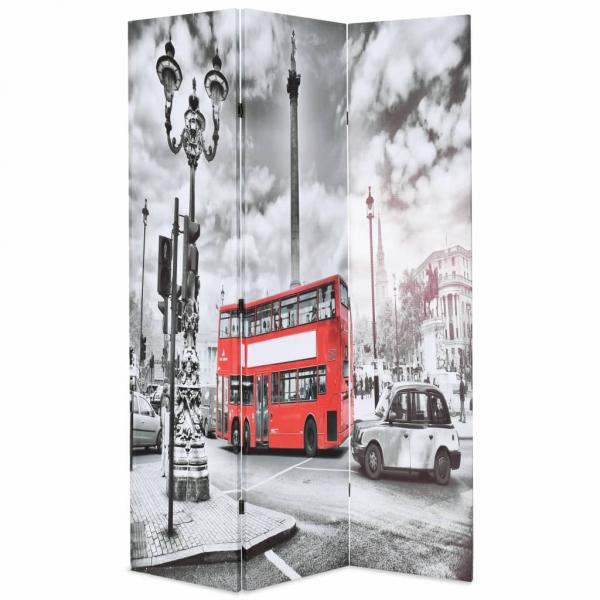 ARDEBO.de - Raumteiler klappbar 120 x 170 cm London Bus Schwarz-Weiß