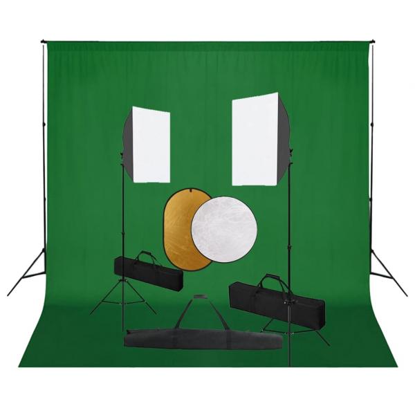 ARDEBO.de - Fotostudio-Set mit Softboxen, Hintergrundsystem und Reflektor