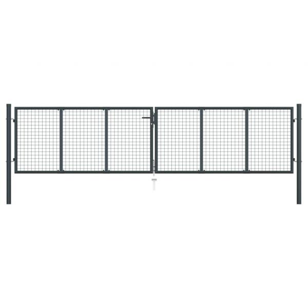 ARDEBO.de - Mesh-Gartentor Verzinkter Stahl 400 x 125 cm Grau