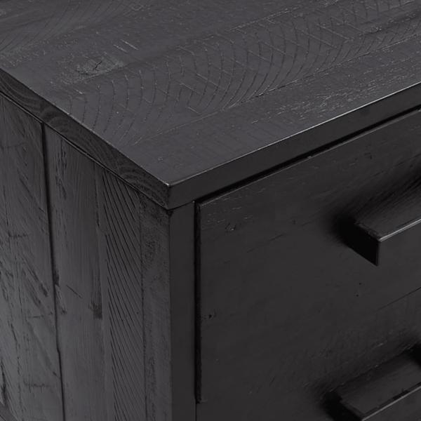 Kommode Schwarz 110x30x45 cm Massivholz Kiefer