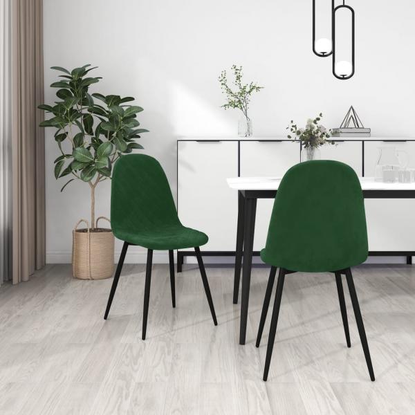 ARDEBO.de - Esszimmerstühle 2 Stk. Dunkelgrün Samt