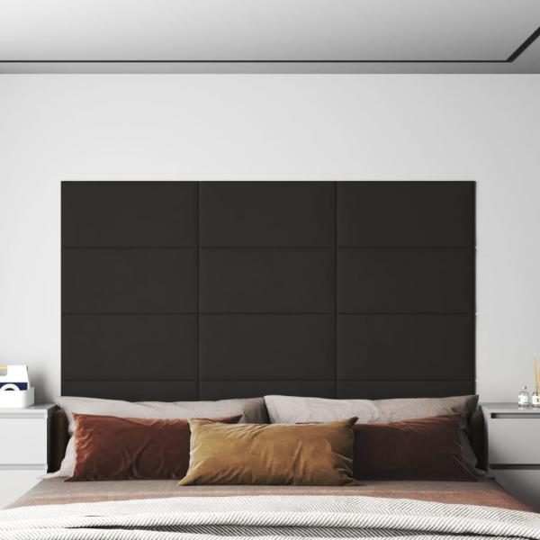 ARDEBO.de - Wandpaneele 12 Stk. Schwarz 60x30 cm Samt 2,16 m²
