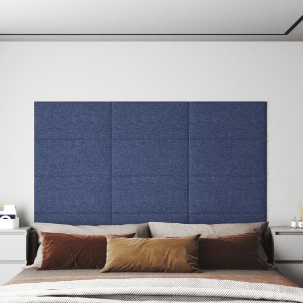 ARDEBO.de - Wandpaneele 12 Stk. Blau 60x30 cm Stoff 2,16 m²