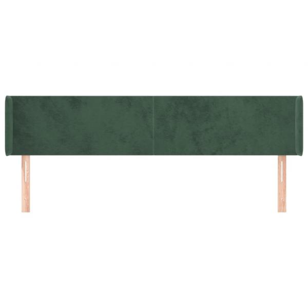 Kopfteil mit Ohren Dunkelgrün 163x16x78/88 cm Samt