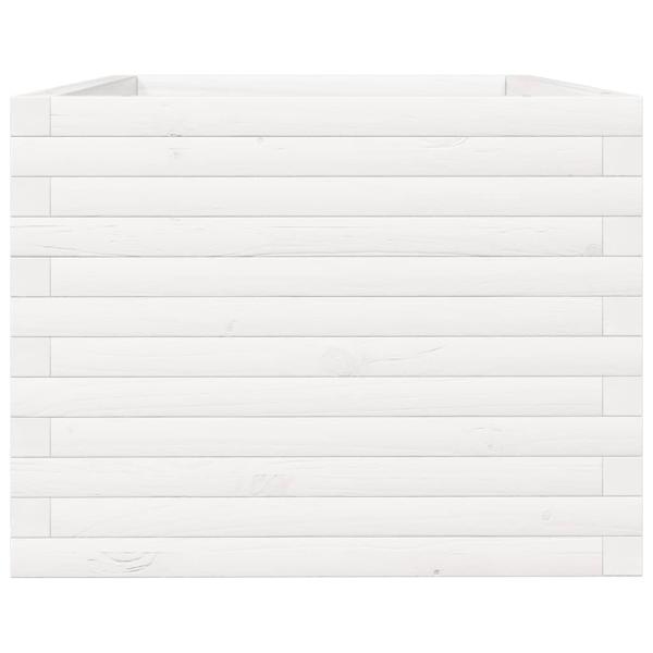 Pflanzkübel Weiß 90x60x49,5 cm Massivholz Kiefer