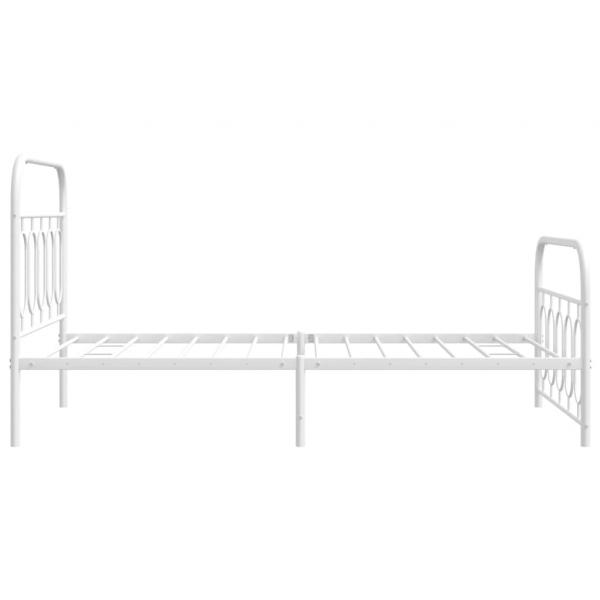 Bettgestell mit Kopf- und Fußteil Metall Weiß 107x203 cm