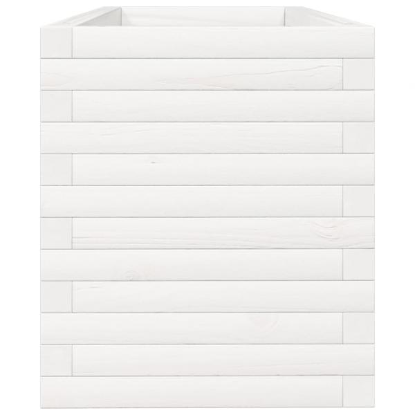 Pflanzkübel Weiß 110x40x45,5 cm Massivholz Kiefer