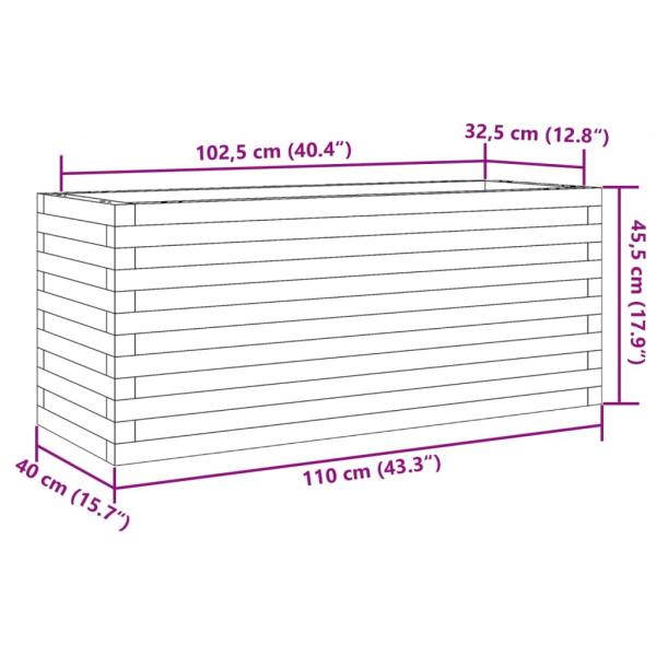 Pflanzkübel Weiß 110x40x45,5 cm Massivholz Kiefer
