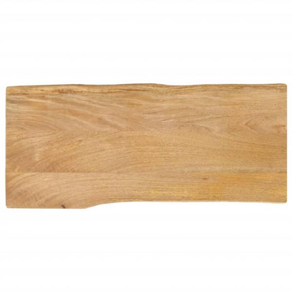 ARDEBO.de - Tischplatte mit Baumkante 100x40x3,8 cm Massivholz Mango