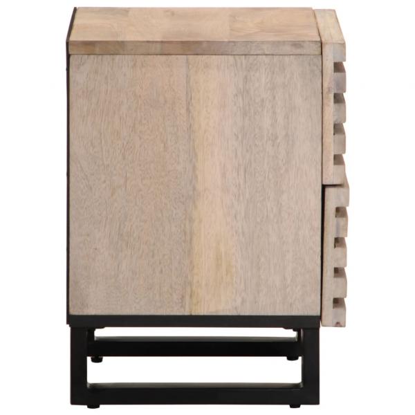 Nachttisch 40x34x46 cm Gebleichtes Massivholz Mango