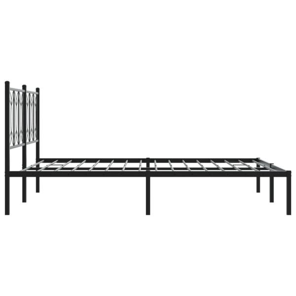 Bettgestell mit Kopfteil Metall Schwarz 160x200 cm