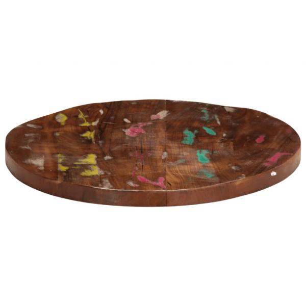 Tischplatte Ø 80x3,8 cm Rund Altholz Massiv