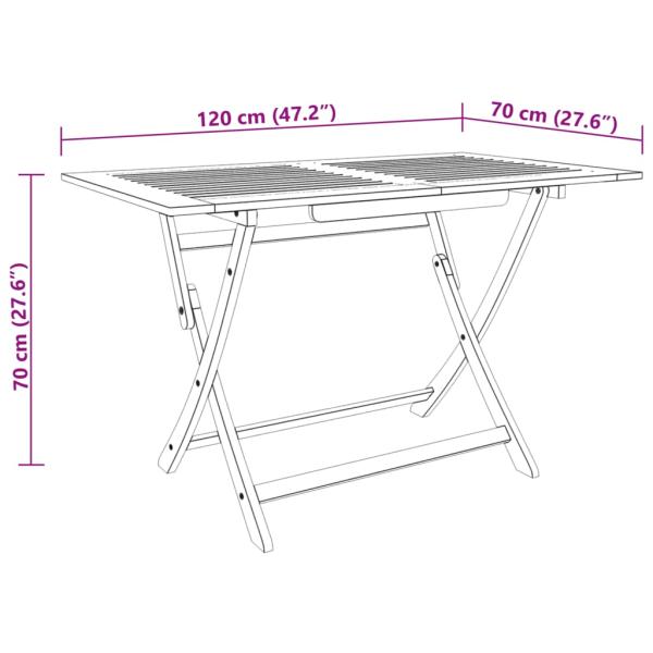 Gartentisch Klappbar 120x70x75 cm Massivholz Eukalyptus