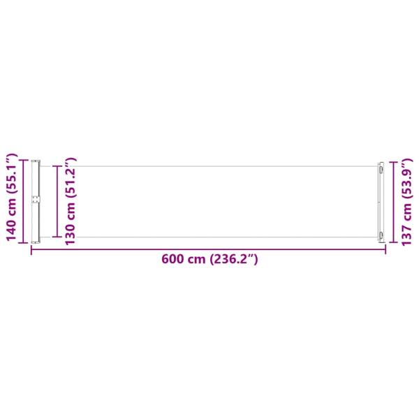 Seitenmarkise Ausziehbar 140x600 cm Blau